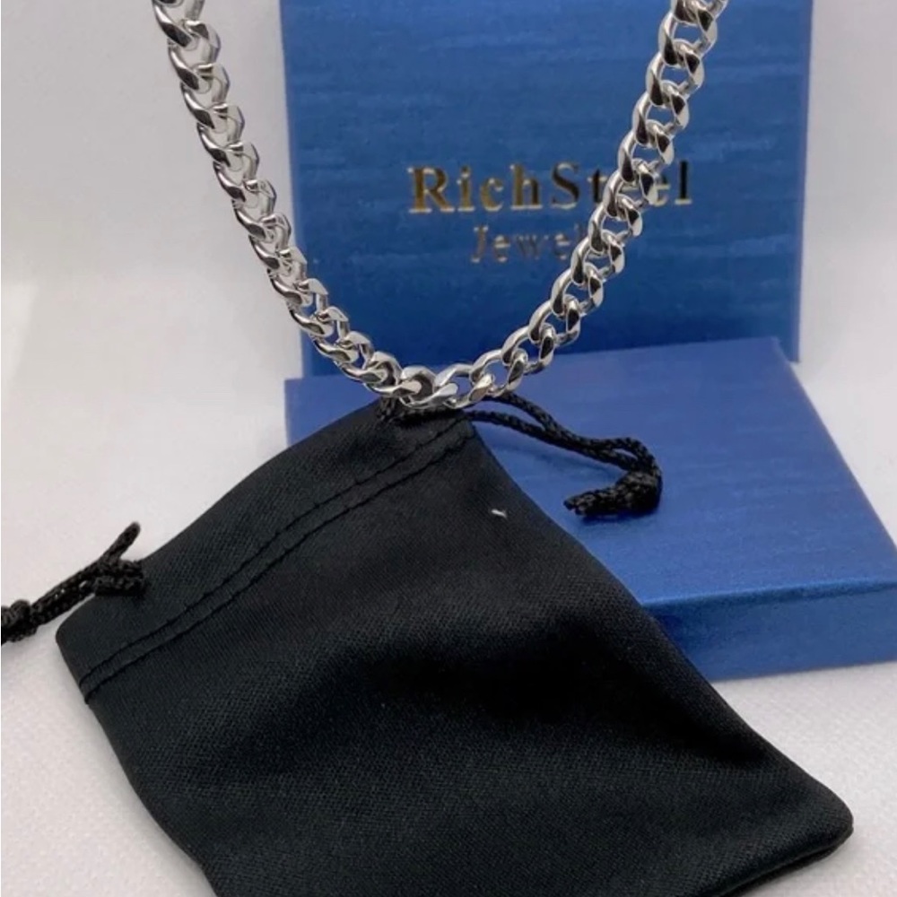 Richsteel 316L Stailess Steel Cuban Link Chain, 26”